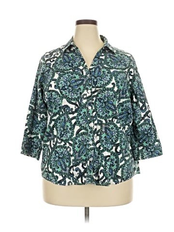 212 Collection 3/4 Sleeve Button-Down Shirt (view 1)