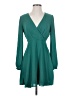 Express 100% Polyester Solid Teal Cocktail Dress Size XS - photo 1