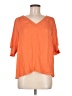 Maison d' Amelie 100% Polyester Solid Orange 3/4 Sleeve Blouse Size M - photo 1