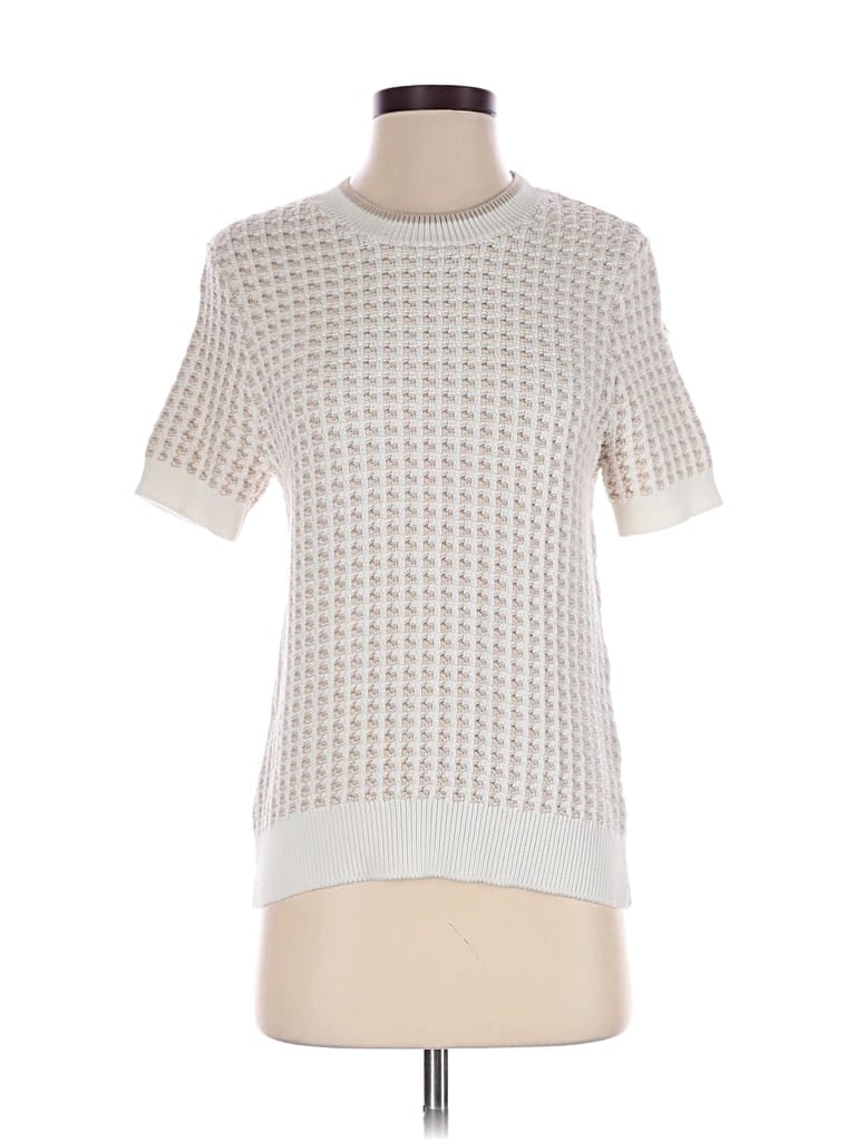 Pre-owned Kokun Short Sleeve Turtleneck In White
