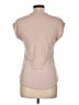 Crosby 100% Rayon Metallic Ivory Short Sleeve Blouse Size L - photo 2