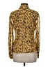 A Line 100% Polyester Animal Print Gold Long Sleeve Blouse Size 6 - photo 2