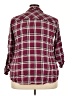 Torrid 100% Rayon Plaid Burgundy 3/4 Sleeve Button-Down Shirt Size 3X Plus (3) - photo 2