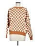 Staccato Checkered-gingham Orange Pullover Sweater Size M - photo 1