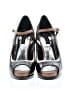 White House Black Market Color Block Black Gray Heels Size 8 - photo 2