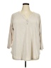 a.n.a. A New Approach Tan Long Sleeve Henley Size 2X - photo 1
