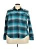 Eddie Bauer Plaid Teal Long Sleeve Blouse Size 2X - photo 1
