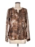 Ecru 100% Polyester Brown Long Sleeve Blouse Size M - photo 1
