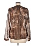 Ecru 100% Polyester Brown Long Sleeve Blouse Size M - photo 2