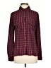 CAbi 100% Polyester Plaid Burgundy Long Sleeve Blouse Size S - photo 1