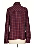 CAbi 100% Polyester Plaid Burgundy Long Sleeve Blouse Size S - photo 2