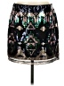 Buttons 100% Polyester Graphic Black Casual Skirt Size 1 - photo 1