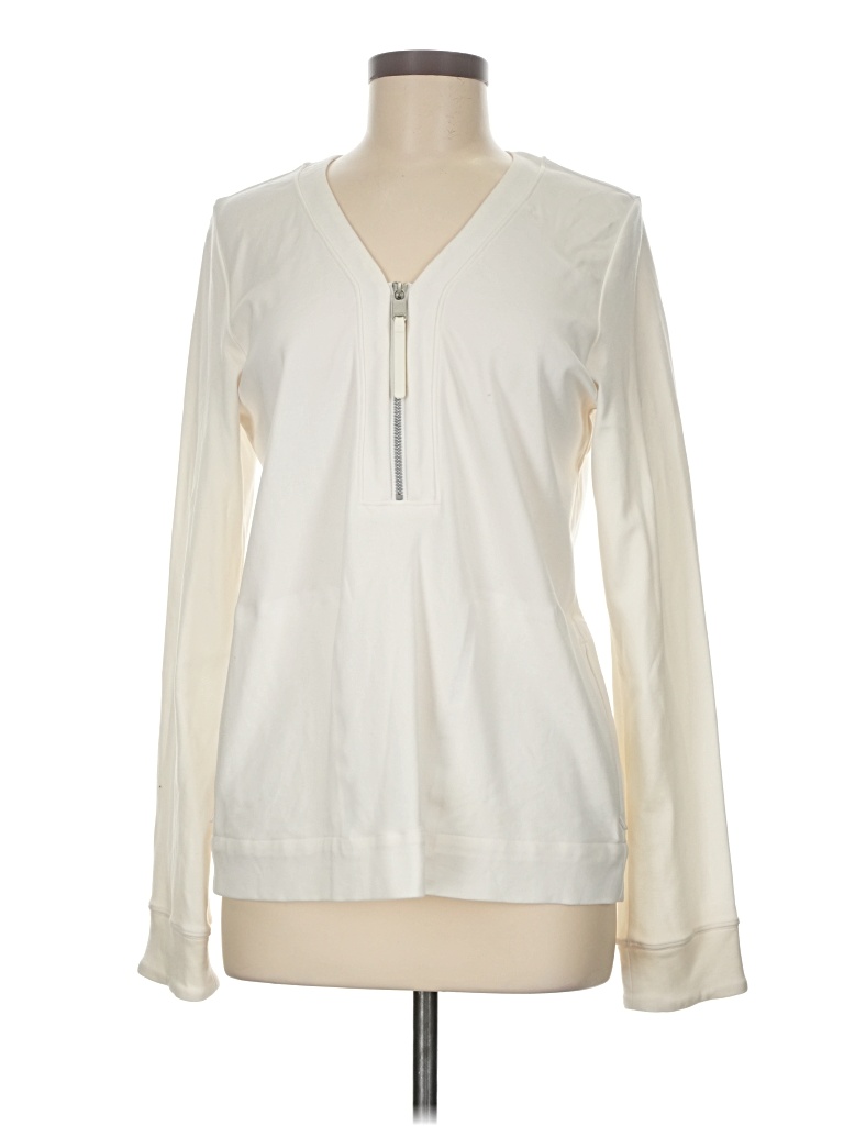 Pre-owned Athleta Pullover Sweater In White