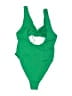 Talula Solid Green One Piece Swimsuit Size S - photo 2