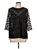 Fleur Wood Black 3/4 Sleeve Blouse Size Lg (3) - photo 1
