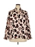 ELOQUII 100% Polyester Animal Print Brown Long Sleeve Blouse Size 20 - photo 1