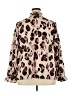 ELOQUII 100% Polyester Animal Print Brown Long Sleeve Blouse Size 20 - photo 2