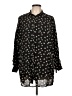 Ash Rain + Oak 100% Polyester Polka Dots Black Long Sleeve Blouse Size L - photo 1