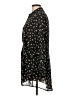 Ash Rain + Oak 100% Polyester Polka Dots Black Long Sleeve Blouse Size L - photo 5