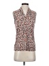 Anne Klein Animal Print Brown Sleeveless Blouse Size S - photo 1