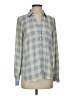 The Limited 100% Polyester Plaid Blue Long Sleeve Blouse Size S - photo 1