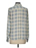 The Limited 100% Polyester Plaid Blue Long Sleeve Blouse Size S - photo 2