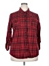 New York Laundry 100% Polyester Plaid Red Long Sleeve Blouse Size 2X - photo 1