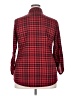 New York Laundry 100% Polyester Plaid Red Long Sleeve Blouse Size 2X - photo 2