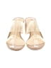 42 Gold 100% Leather Ivory Tan Sandals Size 7 1/2 - photo 2