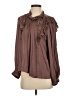 Current Air 100% Polyester Brown Long Sleeve Blouse Size XS - photo 1