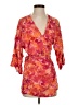 L Space 100% Rayon Print Multi Color Orange 3/4 Sleeve Blouse Size XS - photo 1