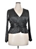 Sofia Jeans by Sofia Vergara Metallic Silver Long Sleeve Blouse Size 3X - photo 1