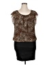 En Focus Studio Animal Print Brown Cocktail Dress Size 14 - photo 1