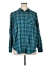 Torrid 100% Rayon Plaid Teal Long Sleeve Button-Down Shirt Size 1X Plus (1) - photo 1