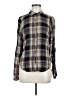 Max Studio 100% Rayon Plaid Black Long Sleeve Button-Down Shirt Size M - photo 1