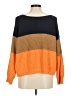 Shein Color Block Orange Pullover Sweater Size 8 - 10 - photo 2