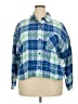 Old Navy 100% Cotton Plaid Blue Long Sleeve Button-Down Shirt Size XXL - photo 1