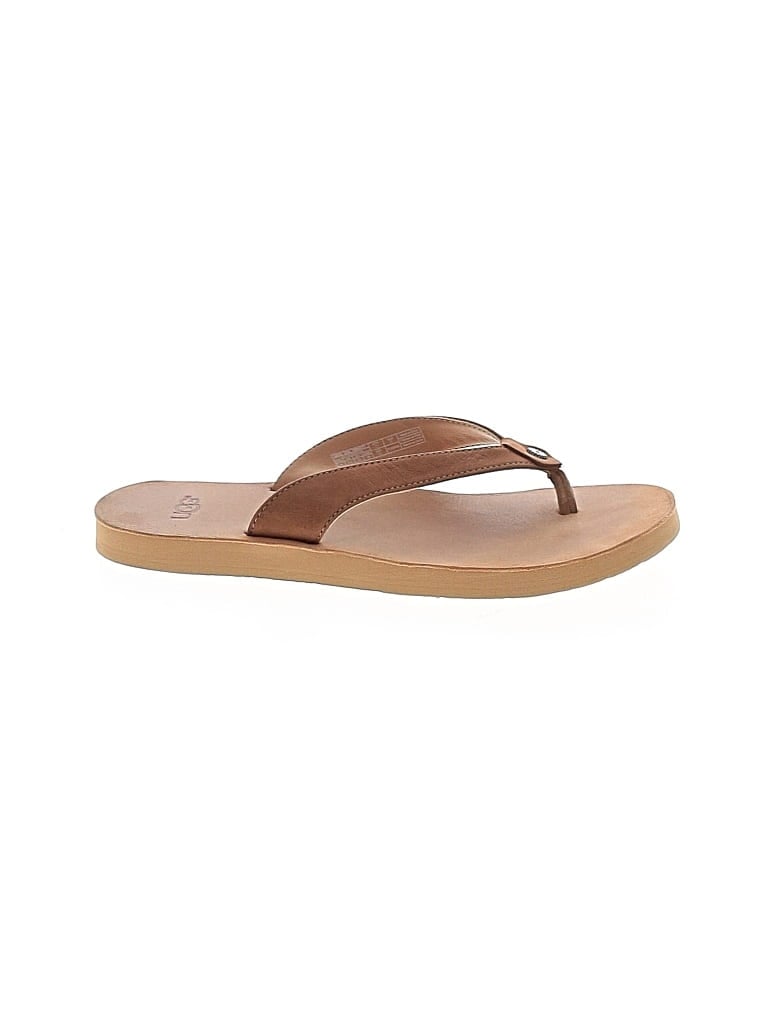 Pre-owned Ugg Flip Flops In Brown