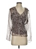 ICE 100% Polyester Brown Long Sleeve Blouse Size 5 - photo 1