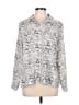 Elementz Animal Print Silver Long Sleeve Blouse Size L (petite) - photo 1