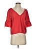 Topshop 100% Polyester Red 3/4 Sleeve Blouse Size 4 - photo 1