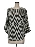 Everly 100% Polyester Chevron-herringbone Black 3/4 Sleeve Blouse Size M - photo 1
