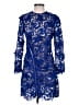 Self-Portrait Blue Lace Pattern Knee-Length Dress Size 4 - photo 1
