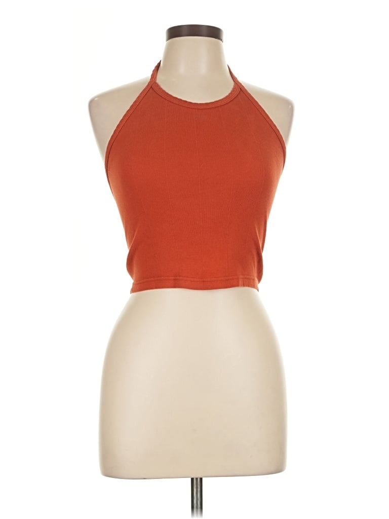 Pre-owned Out From Under Tank Top Orange Halter Neckline Tops