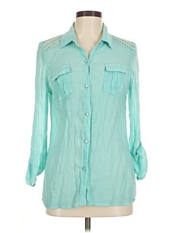 Cato 3/4 Sleeve Button-Down Shirt (view 1)