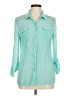 Cato Teal 3/4 Sleeve Button-Down Shirt Size M - photo 1