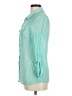 Cato Teal 3/4 Sleeve Button-Down Shirt Size M - photo 5