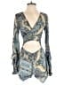 Assorted Brands 100% Polyester Paisley Blue Romper Size S - photo 1