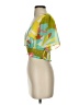 Shoedazzle 100% Polyester Graphic Tropical Green Short Sleeve Blouse Size XS - photo 5