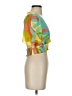 Shoedazzle 100% Polyester Graphic Tropical Green Short Sleeve Blouse Size XS - photo 4
